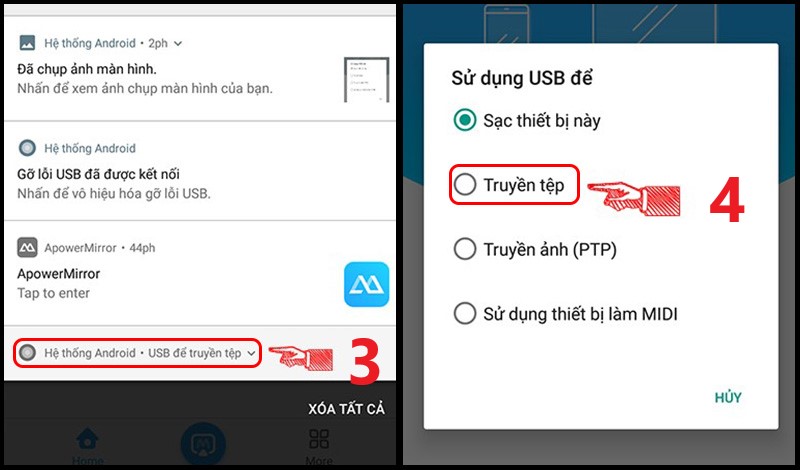 Điều chỉnh chế độ USB